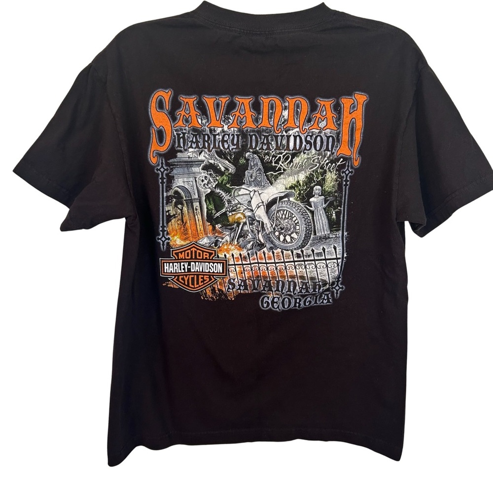 Harley Davidson Savannah Georgia Black T Shirt Medium